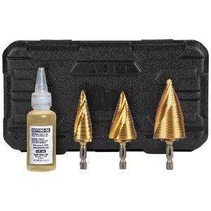 Klein Step Bit Kit, Spiral Double-Fluted, Vaco, 3-Piece # 25951