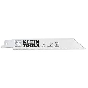 Klein Reciprocating Saw Blades, 18 Tpi, 6-Inch, 5-Pack # 31728