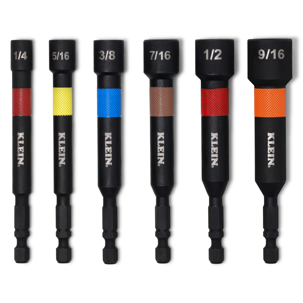 Klein Magnetic Power Nut Setters, 4-Inch Shaft, 6-Piece # 32946S