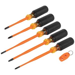 Klein Screwdriver Set, 1000V Slim-Tip Insulated and Magnetizer, 6-Piece # 33736INS
