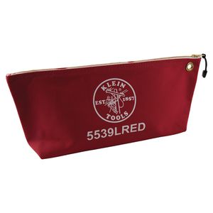 Klein Zipper Bag, Large Canvas Tool Pouch, 18-Inch, Red # 5539LRED