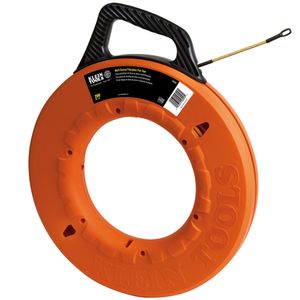 Klein Multi-Groove Fiberglass Fish Tape with Spiral Steel Leader, 200-Foot # 56056