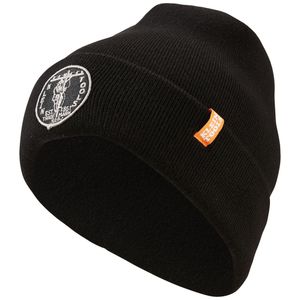 Klein Heavy Knit Hat, Black, Vintage Patch Logo # 60388
