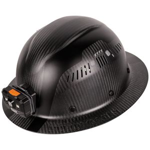 Klein Klein Carbon Fiber Hard Hats Carbon Fiber Full Brim Hard Hat with Headlamp, Titan