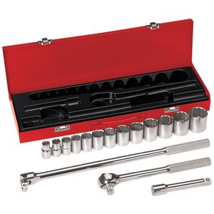 Klein 1/2-Inch Drive Socket Wrench Set, 16-Piece # 65512