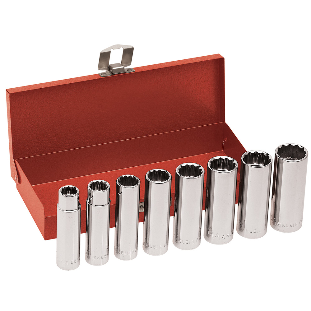 Klein 1/2-Inch Drive Deep Socket Wrench Set, 8-Piece # 65514
