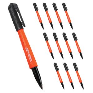 Klein Skribes Fine Tip Permanent Markers, Black, 12-Pack # 8610112