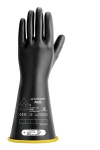 Cementex Class 1 14" Gloves: 9 Yellow Under Black Straight Cuff # IG1-14-9YB-SC