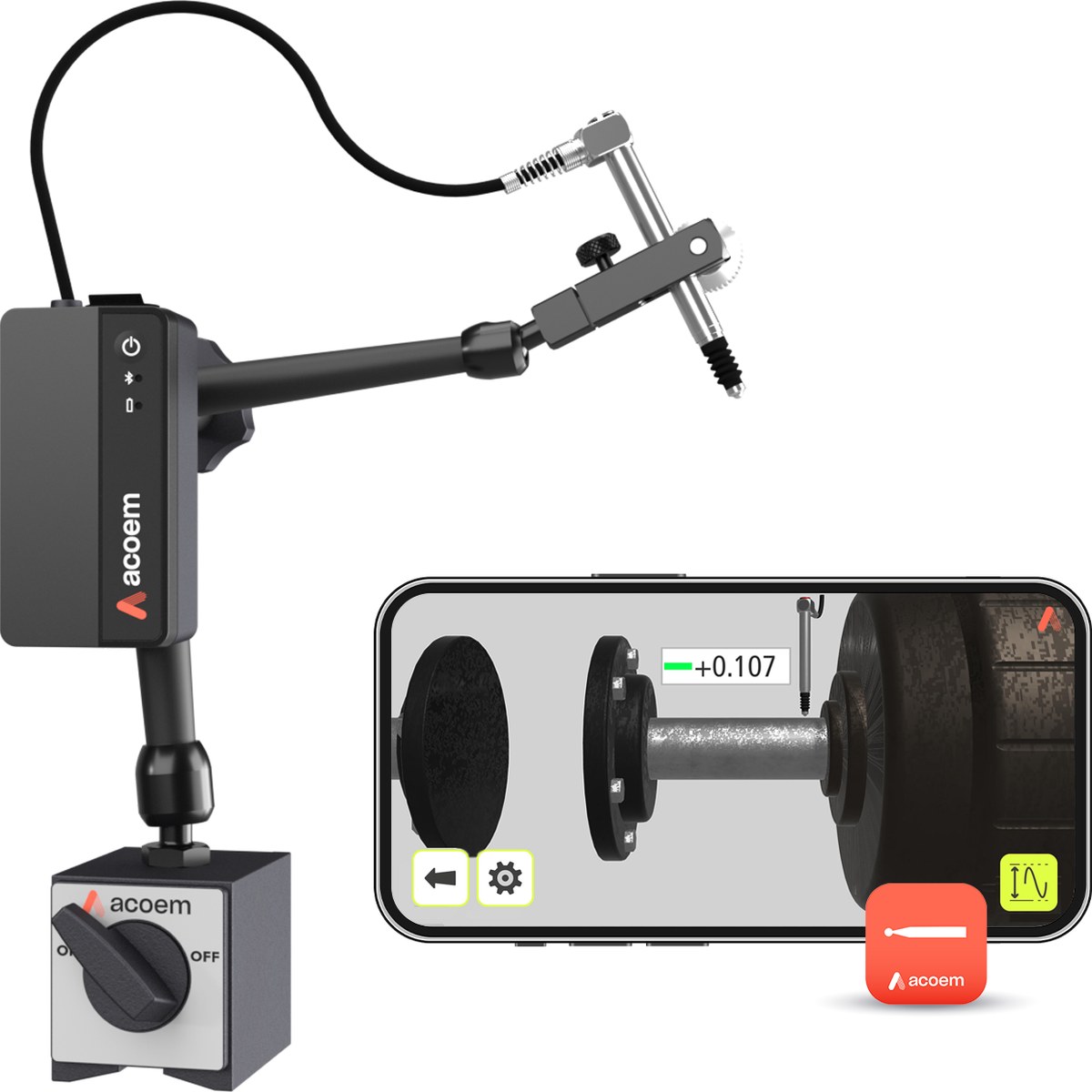 Acoem Runout Probe Wireless Pre-Alignment Measurement Probe # RUNOUT-PROBE