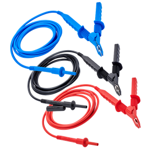 AEMC Instruments Lead - Replacement Set of 3, 10 ft 5kV Safety w/Clips for Megohmmeter Models 5050, 5060, 5070, & 6505, 2119.77, & 2119.85 # 2151.30