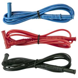 AEMC Instruments Lead - Set of 3, 5 ft PVC Color-Coded (Red/Black/Blue) with 4mm Straight/Right Banana Plugs # 5000.93
