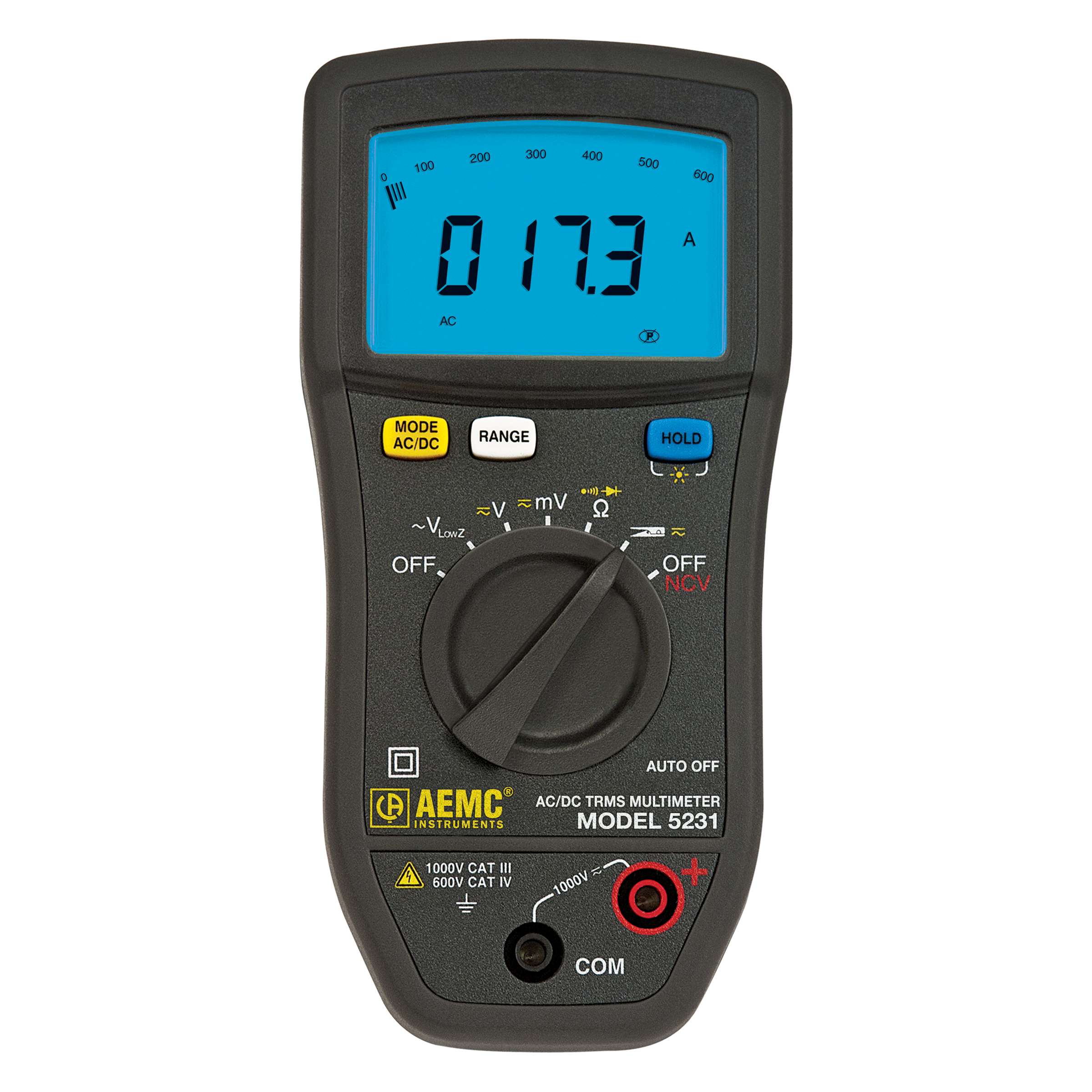 AEMC Instruments Rugged TRMS Digital Multimeter Model 5231 (NCV, 1000V CAT III) # 5231