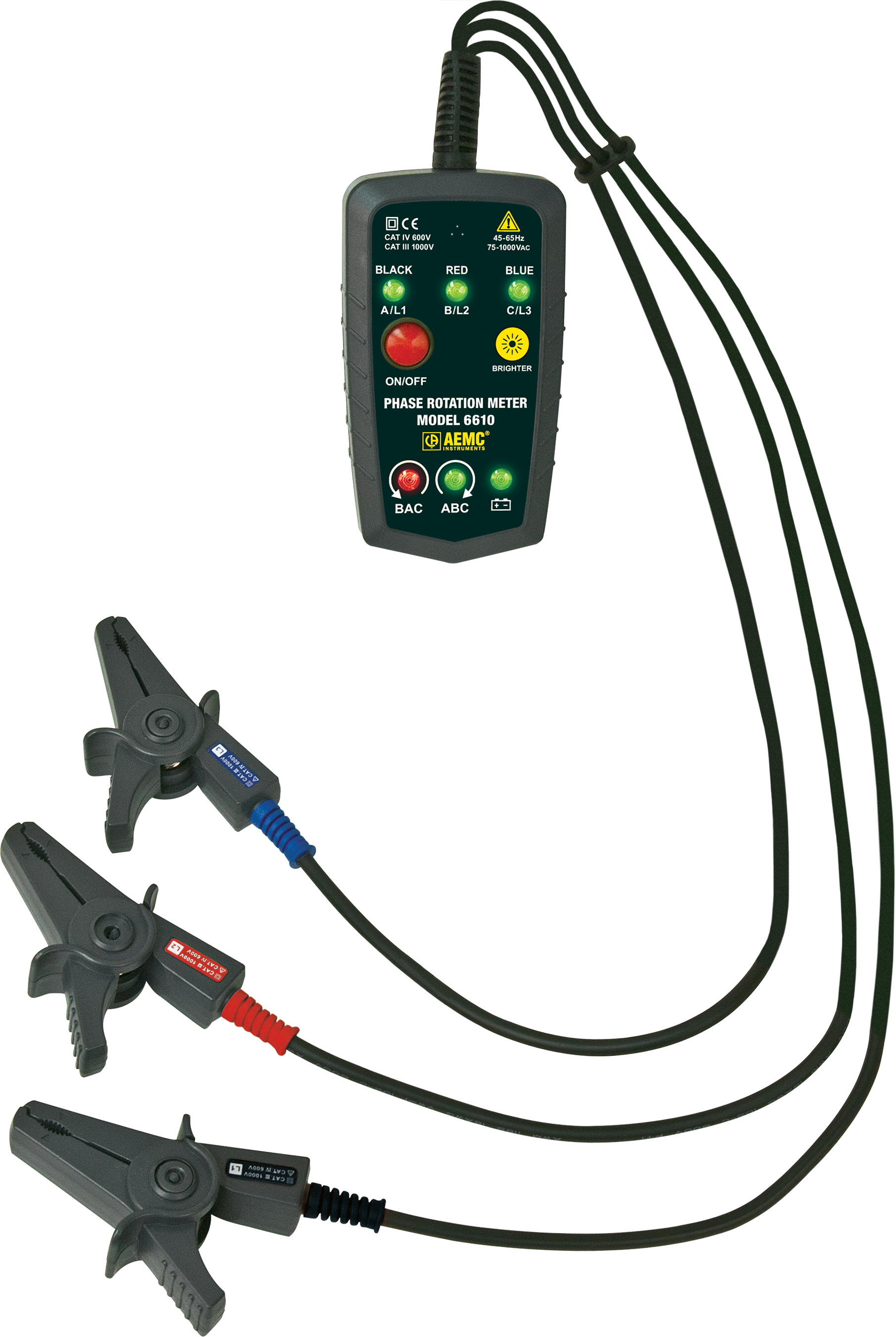 AEMC Instruments Phase Rotation Meter Model 6610 (Non-contact) # 2121.12