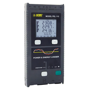 AEMC Instruments Power & Energy Logger Model PEL 113 (W/LCD, No Sensors) # PEL 113 - w/o sensors