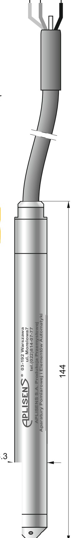 Aplisens SGE-16 Hydrostatic Level Probe, Narrow Diameter # SGE-16