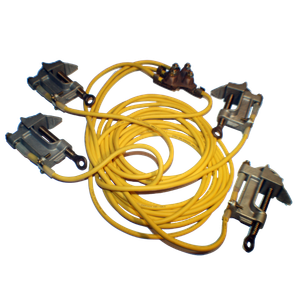 Cementex 4 Way Grounding Set with 1.5" Serrated Jaw Clamps 1/0 Cable 10'| 10'| 10' 8' # CPGS4W