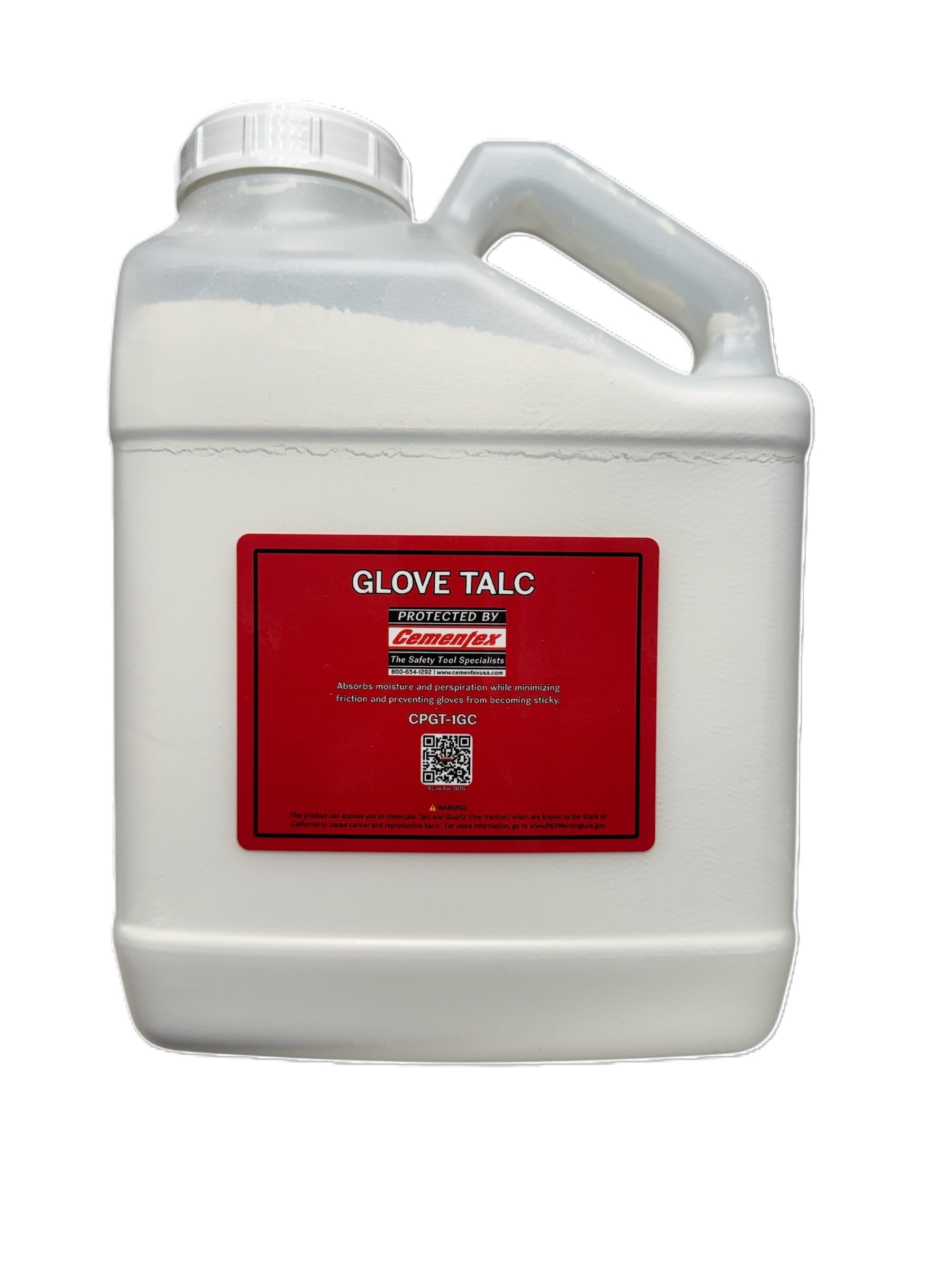 Cementex glove talc 1 gallon container