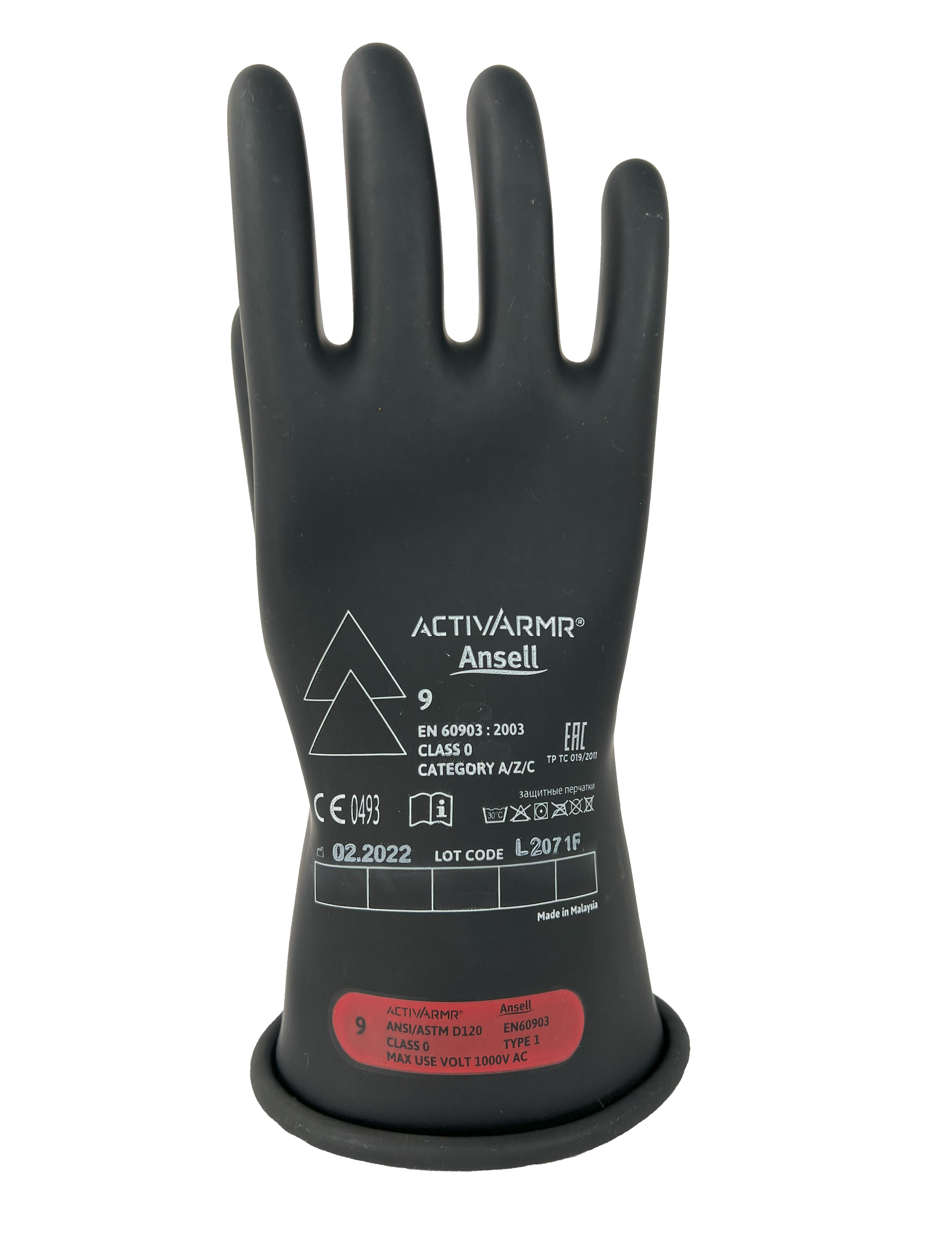Cementex Class 0 insulating gloves, black