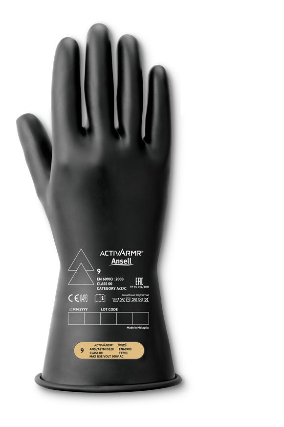 Cementex Class 00 insulating gloves, black