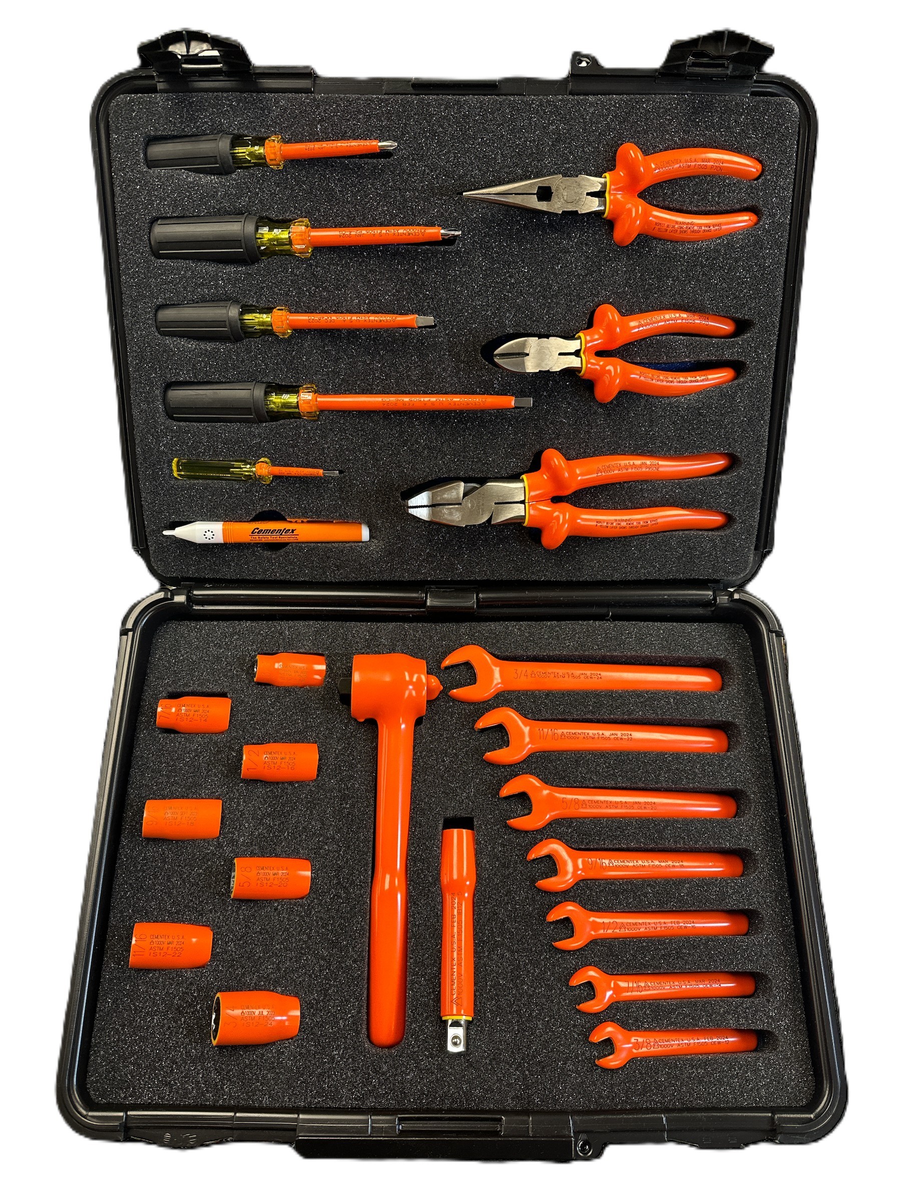 Cementex 24-piece insulated maintenance tool set with 420 case
