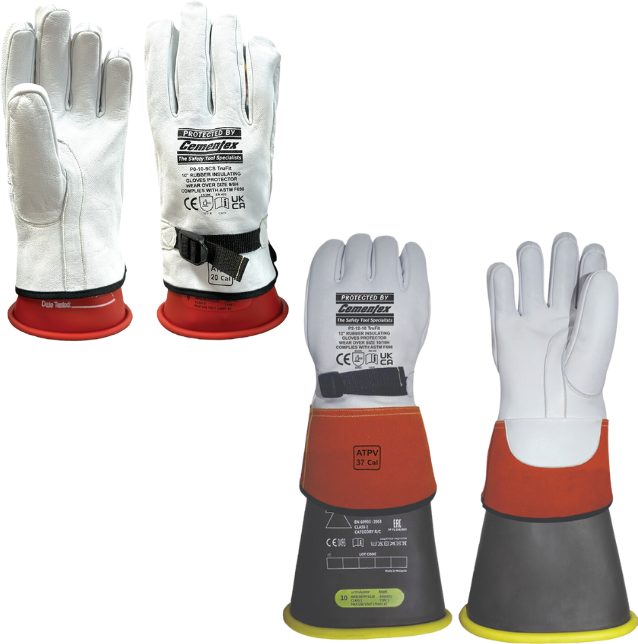 Cementex insulating glove kit with leather protectors