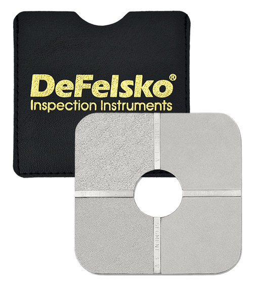 DeFelsko ISO Surface Roughness Comparator (Microns) — 4 reference profiles per disk, conforms to ISO 8503-1/2