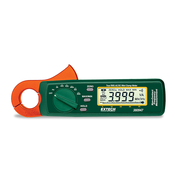 Extech 380947 Clamp Meter 400A AC/DC, TRMS, Freq # 380947