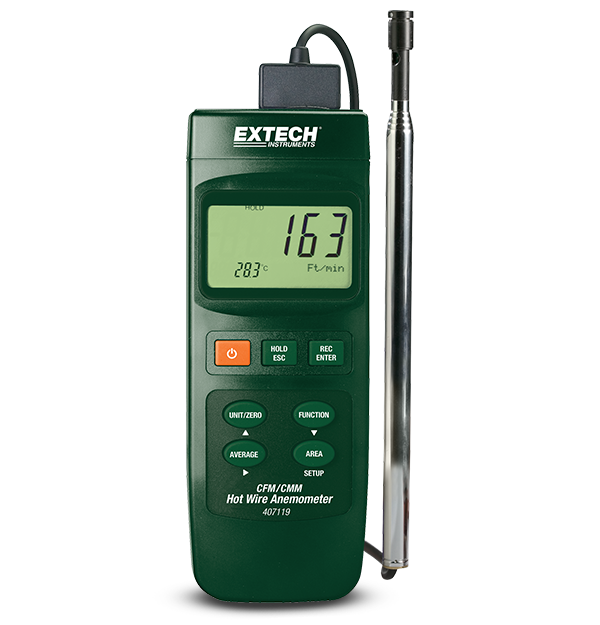 Extech 407119 Anemometer, Hot Wire, CFM Heavy Duty # 407119