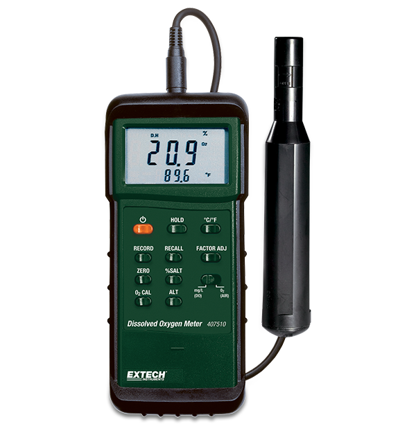 Extech 407510 Heavy Duty Dissolved Oxygen Mtr Kit w/13' Cbl # 407510