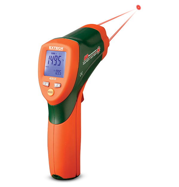 Extech 42512 IR Thermometer, 30:1 Dual Laser # 42512