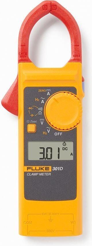 Fluke 301D-R 600A AC/DC Clamp Meter with Slim Body and Thin Jaw Arm Retail # FLUKE-301D-R