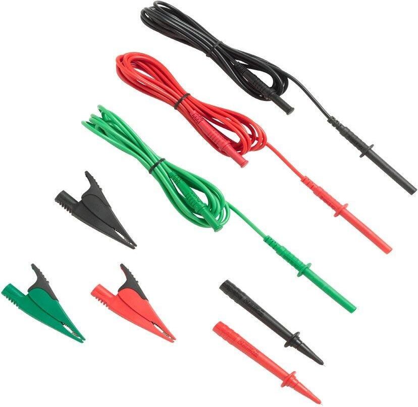 TL1550B Test Leads with Alligator Clips (Red, Black, Green)