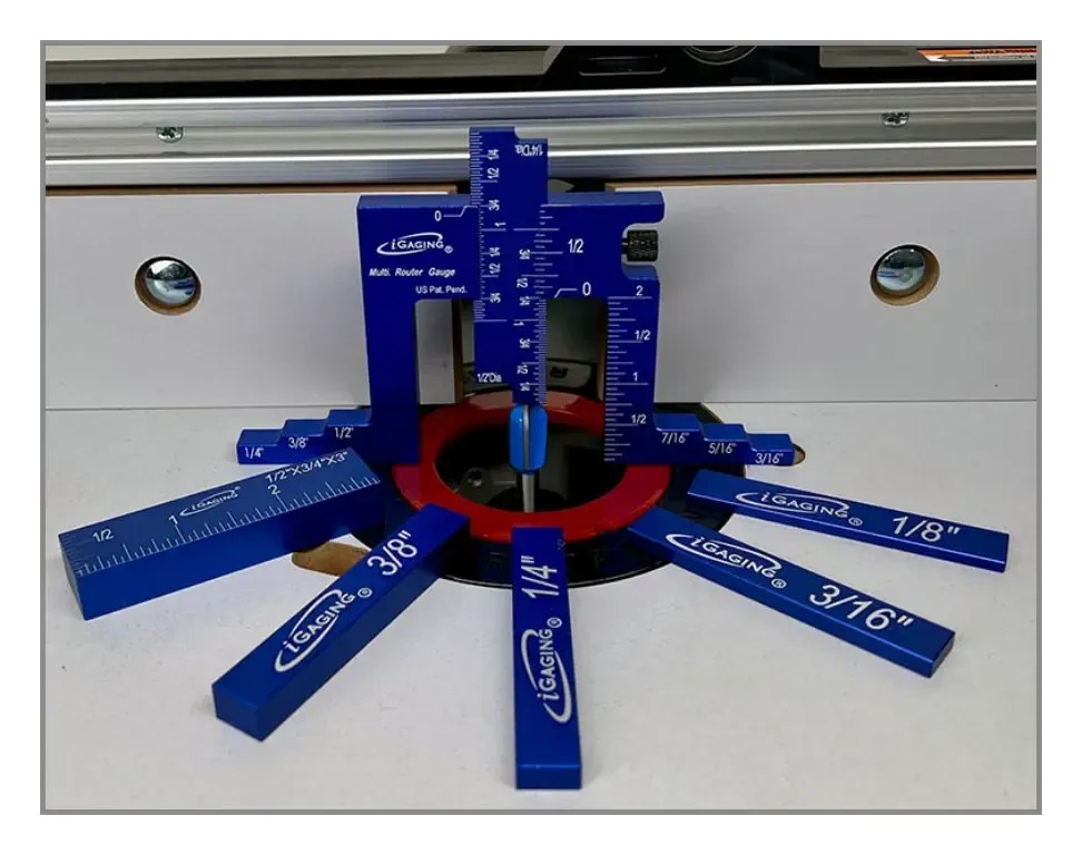 iGaging 1" Mini and 2" Multi Adjustable Router Depth and Center Gauge Set # 36-RG-22