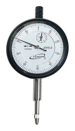 iGaging 0-10mm/0.01mm DIN878 Dial Indicator Black Face # 400-010