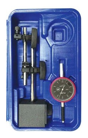 iGaging iP65 Dial Indicator 0-1"/0.0005" + Magnetic Base with Fine Adjustment Heavy Duty Case