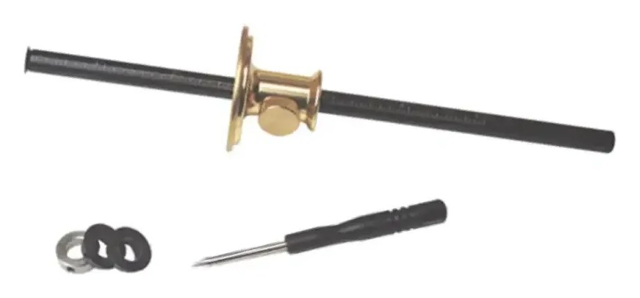 iGaging Premium Mortise Wheel Marking Gauge, Brass Head, 8" Steel Shaft, 32nd and 1 mm Scales # 34-708