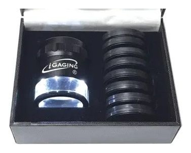 iGaging 10X Magnifier with 8 LED Loupe, with 9 Reticles Included 0.005" Scale and More # 36-LED10-9