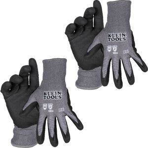Klein Knit Dipped Gloves, Cut Level A2, Touchscreen, Small, 2-Pair # 60583