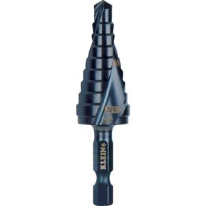 Klein Step Drill Bit, Quick Release, Double Spiral Flute, 1/4 to 3/4-Inch # QRST03