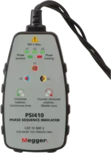 Megger PSI410 Phase Sequence Indicator # 1001-612