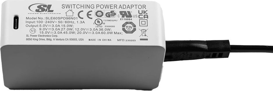 Megger AC/DC Adapter, USB-C, 60W # HC-04290
