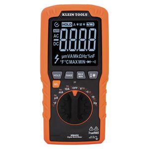 Klein Slim Digital Multimeter, TRMS Auto-Ranging, 600V, Temp # MM450