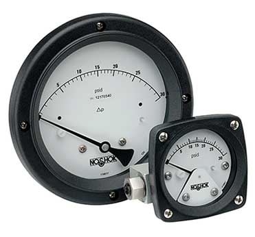 NOSHOK 1000 Series Piston Differential Pressure Gauge