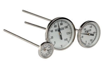 NOSHOK 150 Series Testing & General Purpose Bimetal Thermometer, 1" Dial, Back Connection, 5" Stem # 10-150-050