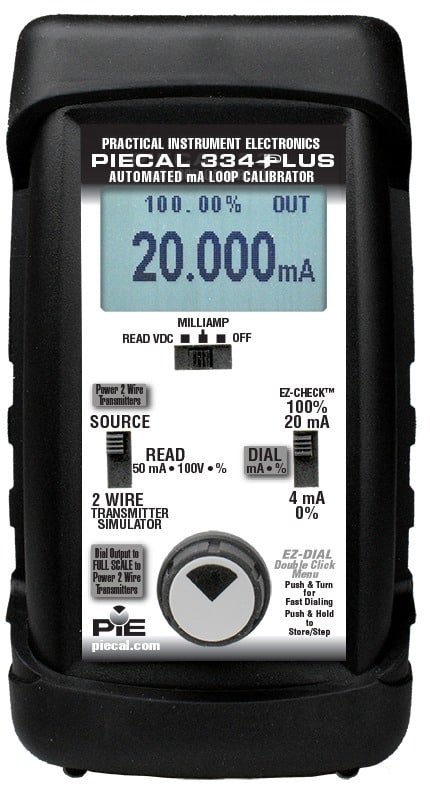 PIE 334Plus Automated 4-20 mA Loop Calibrator with Patented LeakDetect # PIE-334Plus