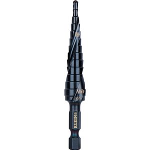 Klein Step Drill Bit, Quick Release, Double Spiral Flute, 1/8 to 1/2-Inch # QRST01
