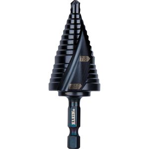 Klein Step Drill Bit, Quick Release, Double Spiral Flute, 7/8 to 1-1/8-Inch # QRST11