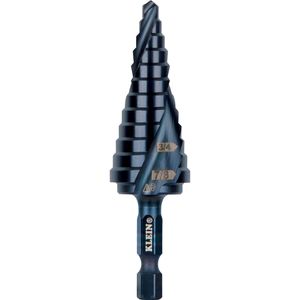 Klein Step Drill Bit, Quick Release, Double Spiral Flute, 3/16 to 7/8-Inch # QRST14