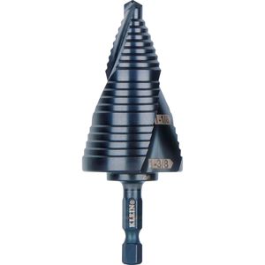 Klein Step Drill Bit, Quick Release, Double Spiral Flute, 7/8 to 1-3/8-Inch # QRST15