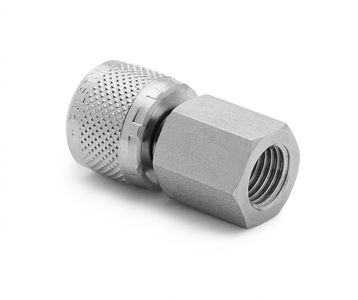Ralston 1/4" Female Medium Pressure (CPF 7/16-20) x Female Quick-Test Adapter, S.S. # QTHA-2FSA-MP